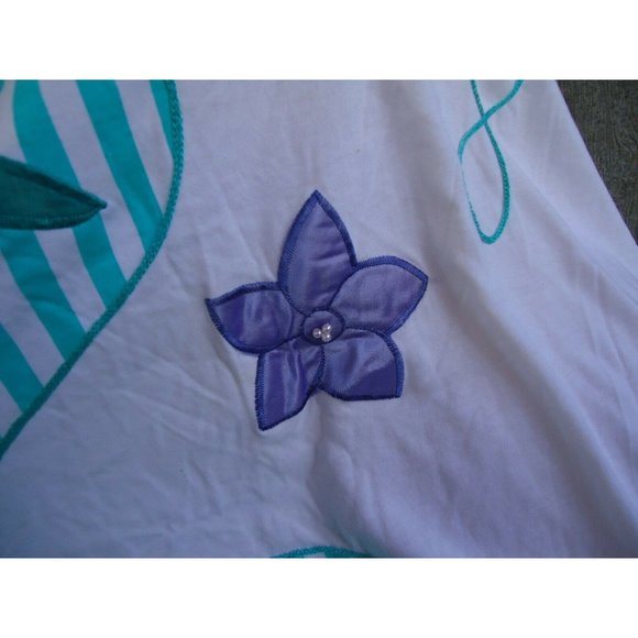 NOS Vtg 80s/90s Shirt Embroidered Flowers sz 22/42 - Picture 5 of 11